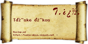 Tüske Ákos névjegykártya